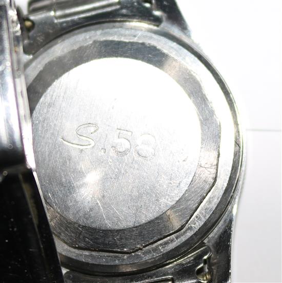 A gentlemans rare 1960s stainless steel Zenith S.58 military? wrist watch,